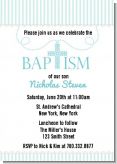 Cross Blue Necklace - Baptism / Christening Invitations