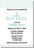 Cross Blue Necklace - Baptism / Christening Invitations