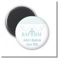 Cross Blue Necklace - Personalized Baptism / Christening Magnet Favors thumbnail