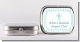 Cross Blue Necklace - Personalized Baptism / Christening Mint Tins thumbnail