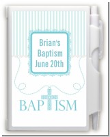 Cross Blue Necklace - Baptism / Christening Personalized Notebook Favor