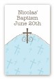 Cross Blue - Custom Large Rectangle Baptism / Christening Sticker/Labels thumbnail