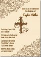 Cross Brown & Beige - Baptism / Christening Invitations thumbnail