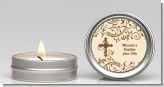 Cross Brown & Beige - Baptism / Christening Candle Favors