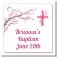 Cross Cherry Blossom - Personalized Baptism / Christening Card Stock Favor Tags thumbnail