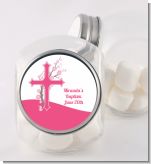 Cross Cherry Blossom - Personalized Baptism / Christening Candy Jar