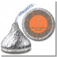 Cross Grey & Orange - Hershey Kiss Baptism / Christening Sticker Labels thumbnail