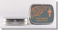 Cross Grey & Orange - Personalized Baptism / Christening Mint Tins thumbnail