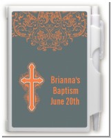 Cross Grey - Baptism / Christening Personalized Notebook Favor