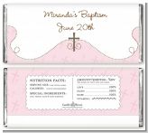 Cross Pink - Personalized Baptism / Christening Candy Bar Wrappers