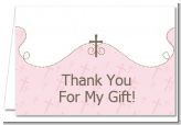 Cross Pink - Baptism / Christening Thank You Cards