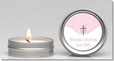 Cross Pink - Baptism / Christening Candle Favors