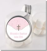 Cross Pink - Personalized Baptism / Christening Candy Jar