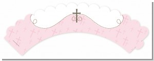 Cross Pink - Baptism / Christening Cupcake Wrappers