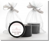 Cross Pink Necklace - Baptism / Christening Black Candle Tin Favors