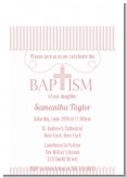 Cross Pink Necklace - Baptism / Christening Petite Invitations