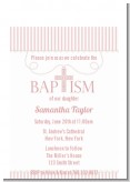 Cross Pink Necklace - Baptism / Christening Petite Invitations