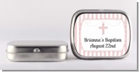 Cross Pink Necklace - Personalized Baptism / Christening Mint Tins