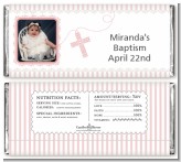 Cross Pink Necklace Photo - Personalized Baptism / Christening Candy Bar Wrappers