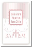Cross Pink Necklace - Custom Large Rectangle Baptism / Christening Sticker/Labels