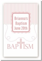 Cross Pink Necklace - Custom Large Rectangle Baptism / Christening Sticker/Labels
