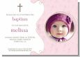 Cross Pink Photo - Baptism / Christening Invitations thumbnail