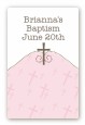 Cross Pink - Custom Large Rectangle Baptism / Christening Sticker/Labels thumbnail