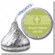 Cross Sage Green - Hershey Kiss Baptism / Christening Sticker Labels thumbnail