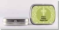 Cross Sage Green - Personalized Baptism / Christening Mint Tins