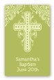 Cross Sage Green - Custom Large Rectangle Baptism / Christening Sticker/Labels thumbnail