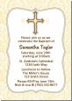 Cross Yellow & Brown - Baptism / Christening Invitations thumbnail