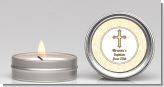 Cross Yellow & Brown - Baptism / Christening Candle Favors