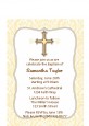 Cross Yellow & Brown - Baptism / Christening Petite Invitations thumbnail