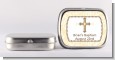 Cross Yellow & Brown - Personalized Baptism / Christening Mint Tins thumbnail