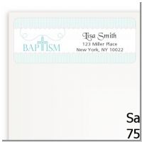 Cross Blue Necklace - Baptism / Christening Return Address Labels