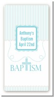 Cross Blue Necklace - Custom Rectangle Baptism / Christening Sticker/Labels