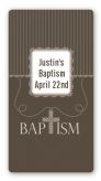 Cross Brown Necklace - Custom Rectangle Baptism / Christening Sticker/Labels