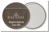 Cross Brown Necklace - Personalized Baptism / Christening Pocket Mirror Favors