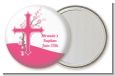 Cross Cherry Blossom - Personalized Baptism / Christening Pocket Mirror Favors thumbnail