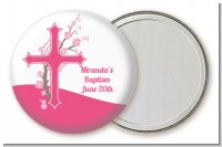 Cross Cherry Blossom - Personalized Baptism / Christening Pocket Mirror Favors