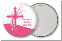 Cross Cherry Blossom - Personalized Baptism / Christening Pocket Mirror Favors