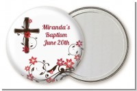 Cross Floral Blossom - Personalized Baptism / Christening Pocket Mirror Favors