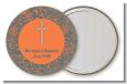 Cross Grey & Orange - Personalized Baptism / Christening Pocket Mirror Favors thumbnail