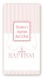 Cross Pink Necklace - Custom Rectangle Baptism / Christening Sticker/Labels thumbnail