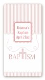 Cross Pink Necklace - Custom Rectangle Baptism / Christening Sticker/Labels