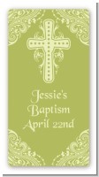 Cross Sage Green - Custom Rectangle Baptism / Christening Sticker/Labels
