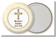 Cross Yellow & Brown - Personalized Baptism / Christening Pocket Mirror Favors thumbnail