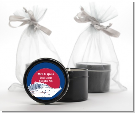 Cruise Ship - Bridal Shower Black Candle Tin Favors