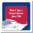 Cruise Ship - Square Personalized Bridal Shower Sticker Labels thumbnail