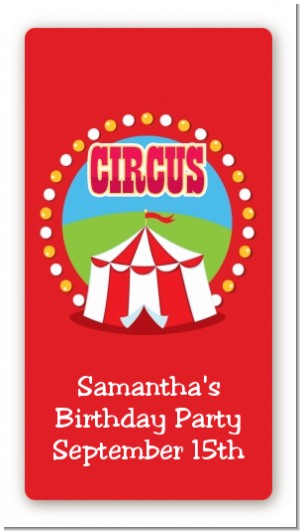 Circus Tent - Custom Rectangle Birthday Party Sticker/Labels